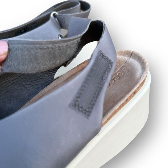 ECCO Corksphere Wedge Sandals Grey Comfort Walking Adjustable Women's size 10 - Picture 7 of 15